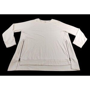 Zuda Women's Oversized White Long Sleeve Sweatshirt Size XLP